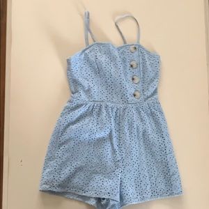 Eyelet short romper